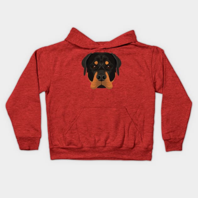 Rottweiler Kids Hoodie by threeblackdots